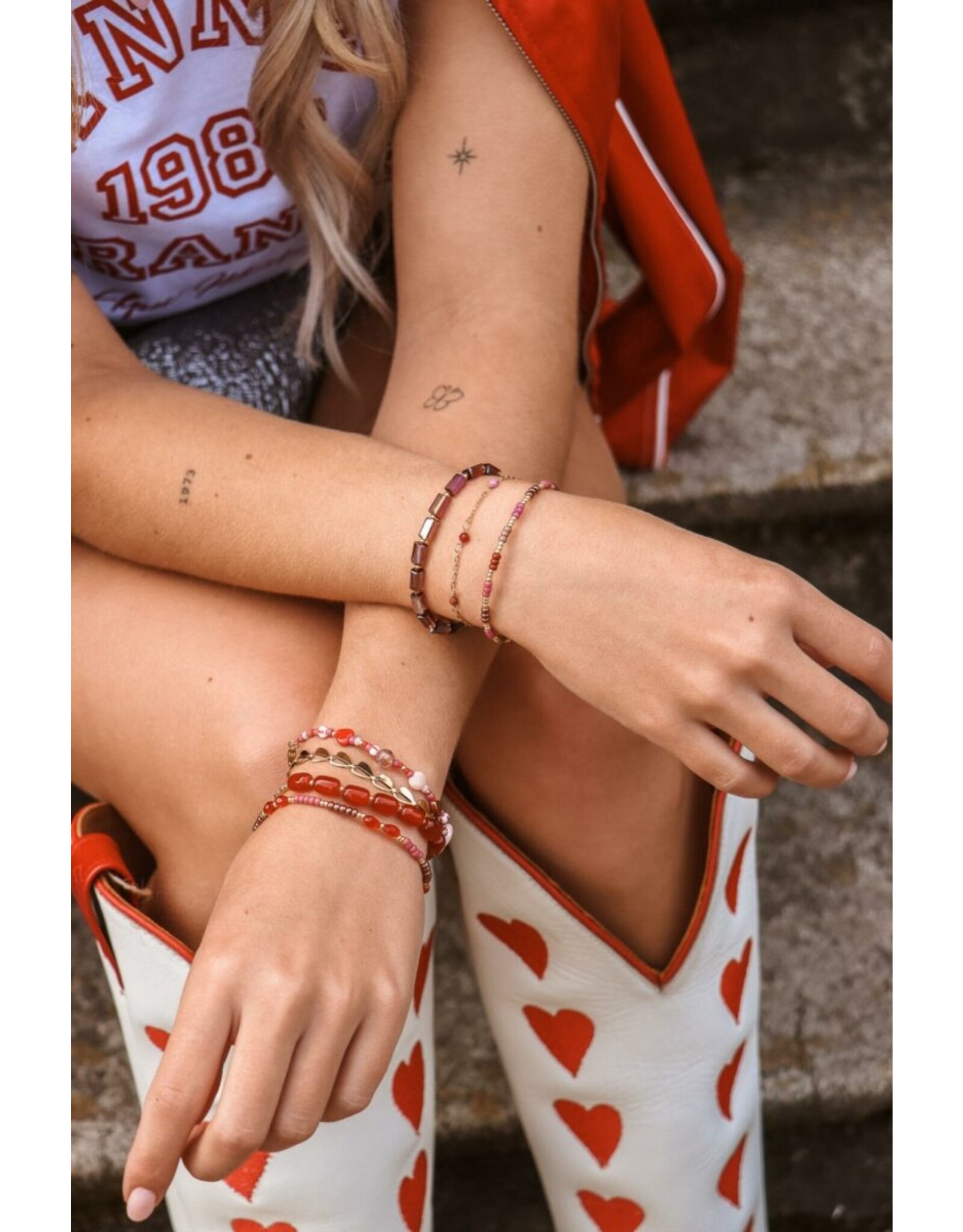 Armband dottie ruby