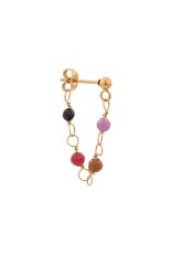 Oorring enkel chain ruby