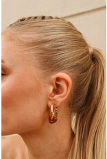 Oorring enkel chain ruby