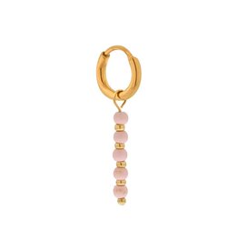 Oorring enkel pink dottie