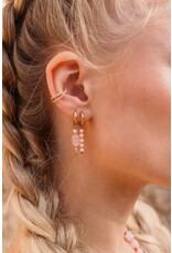 Oorring enkel pink dottie