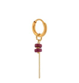 Oorring enkel chain magenta