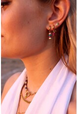 Oorring enkel chain magenta