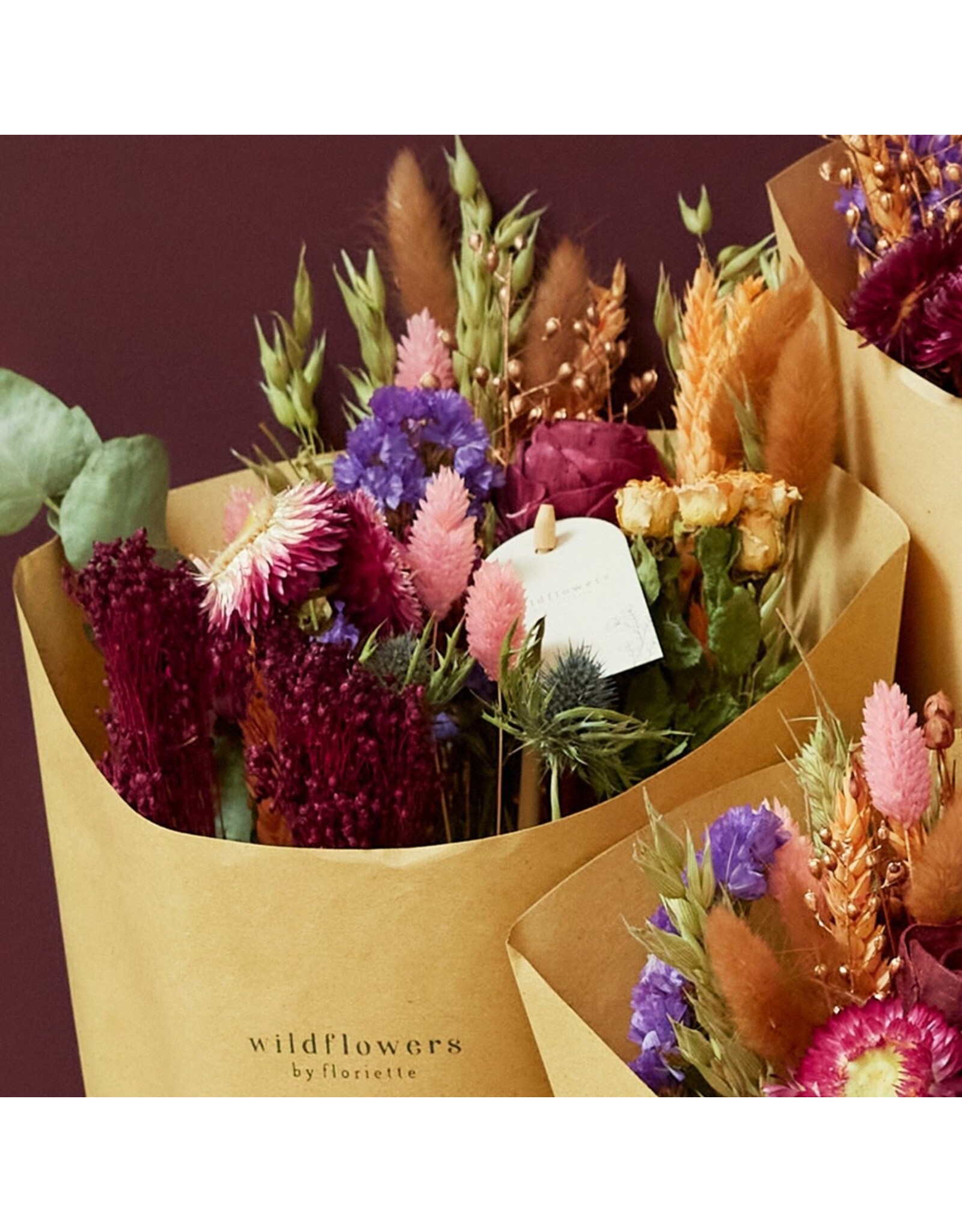 Droogbloemen large burgundy