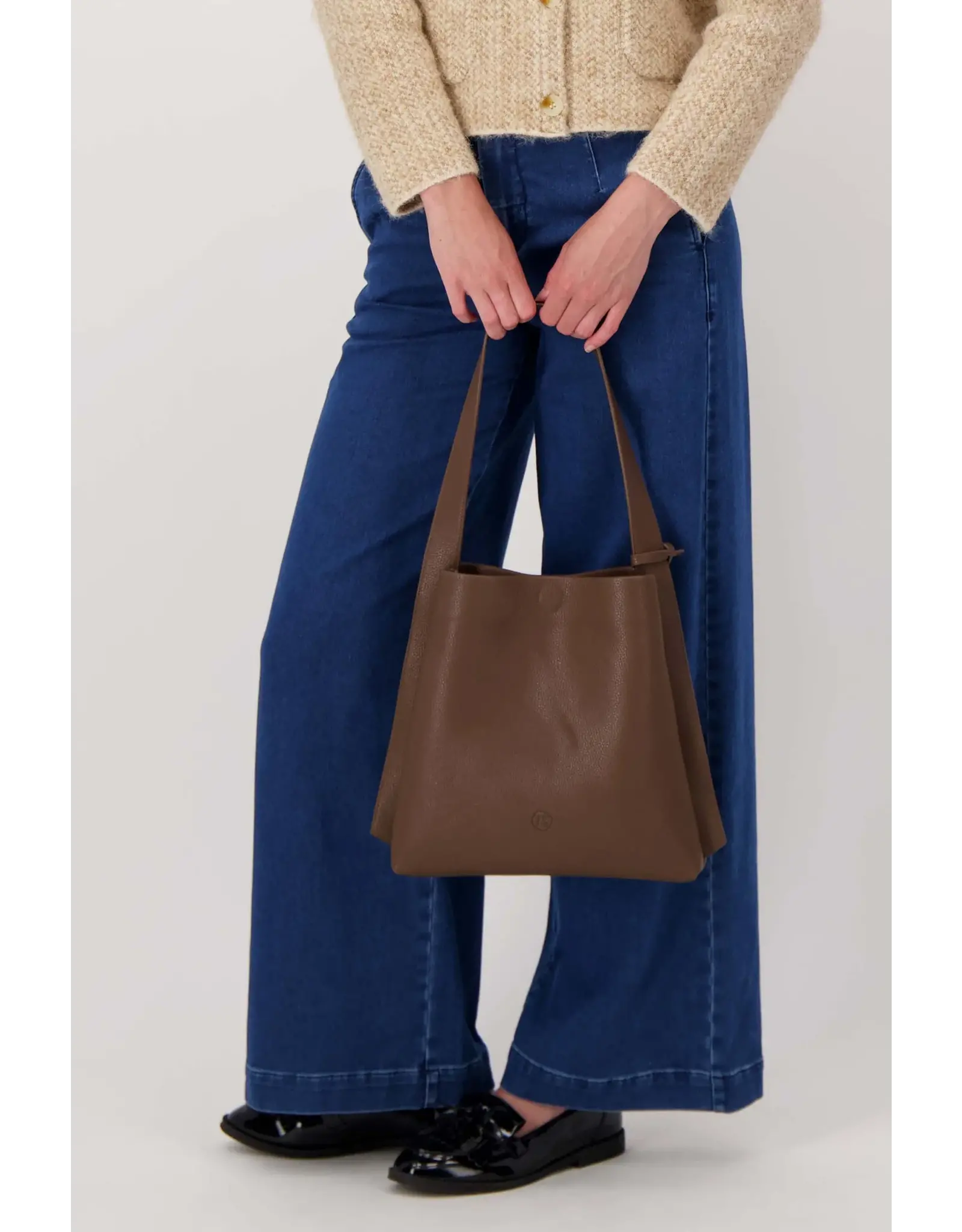 Schoudertas + extra zakje bruin