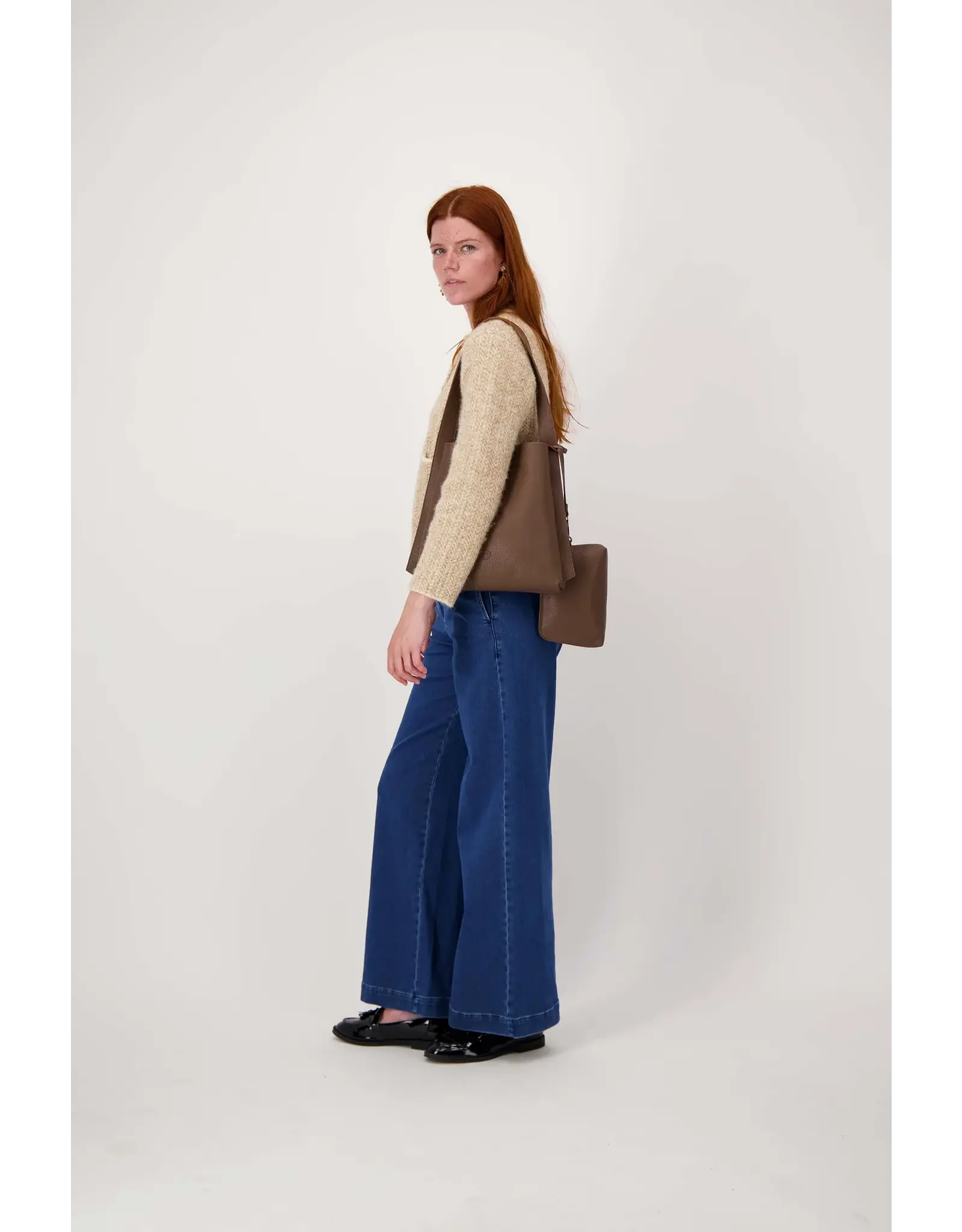 Schoudertas + extra zakje bruin