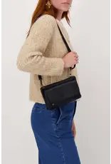 Schoudertasje met flap zwart