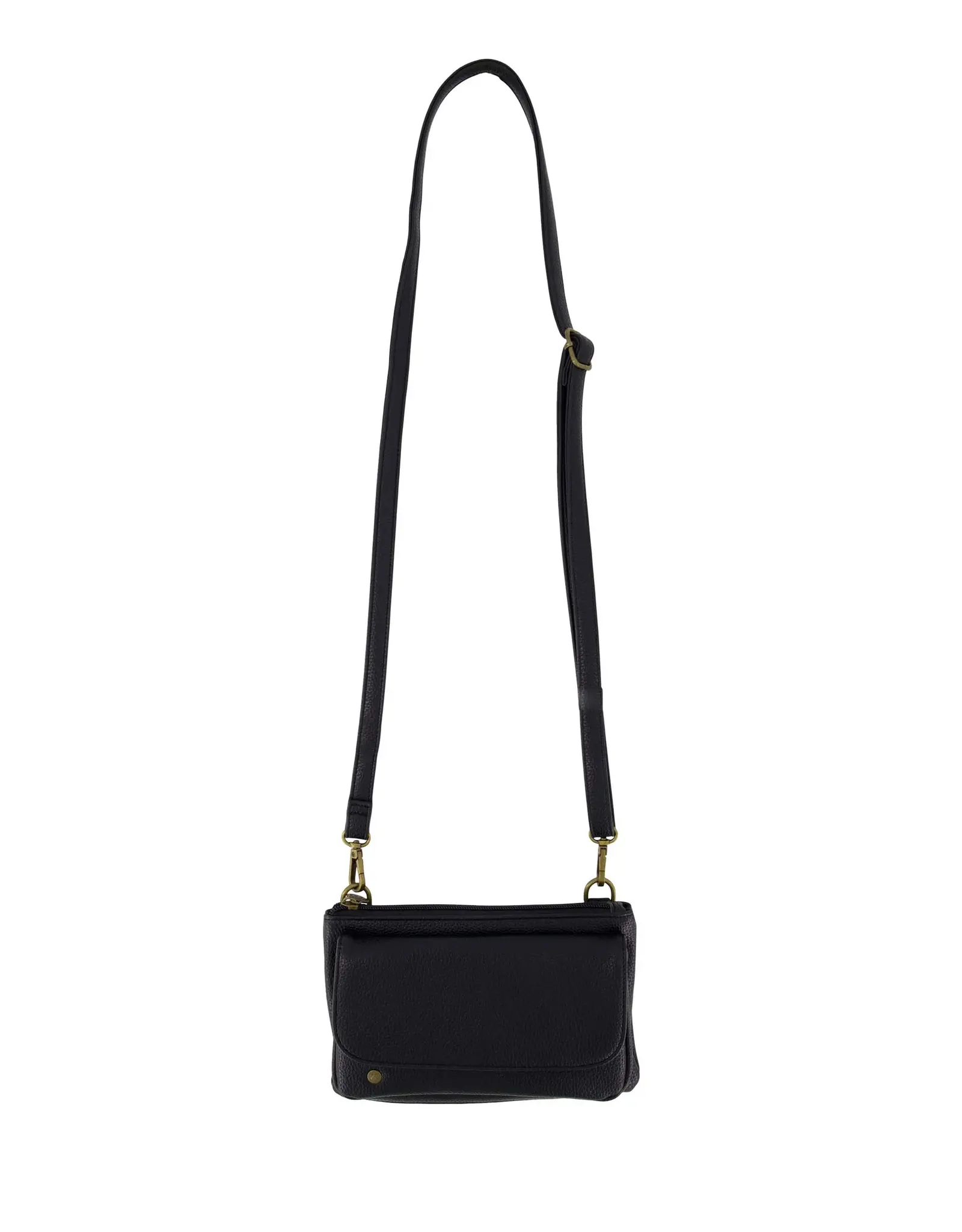 Schoudertasje met flap zwart