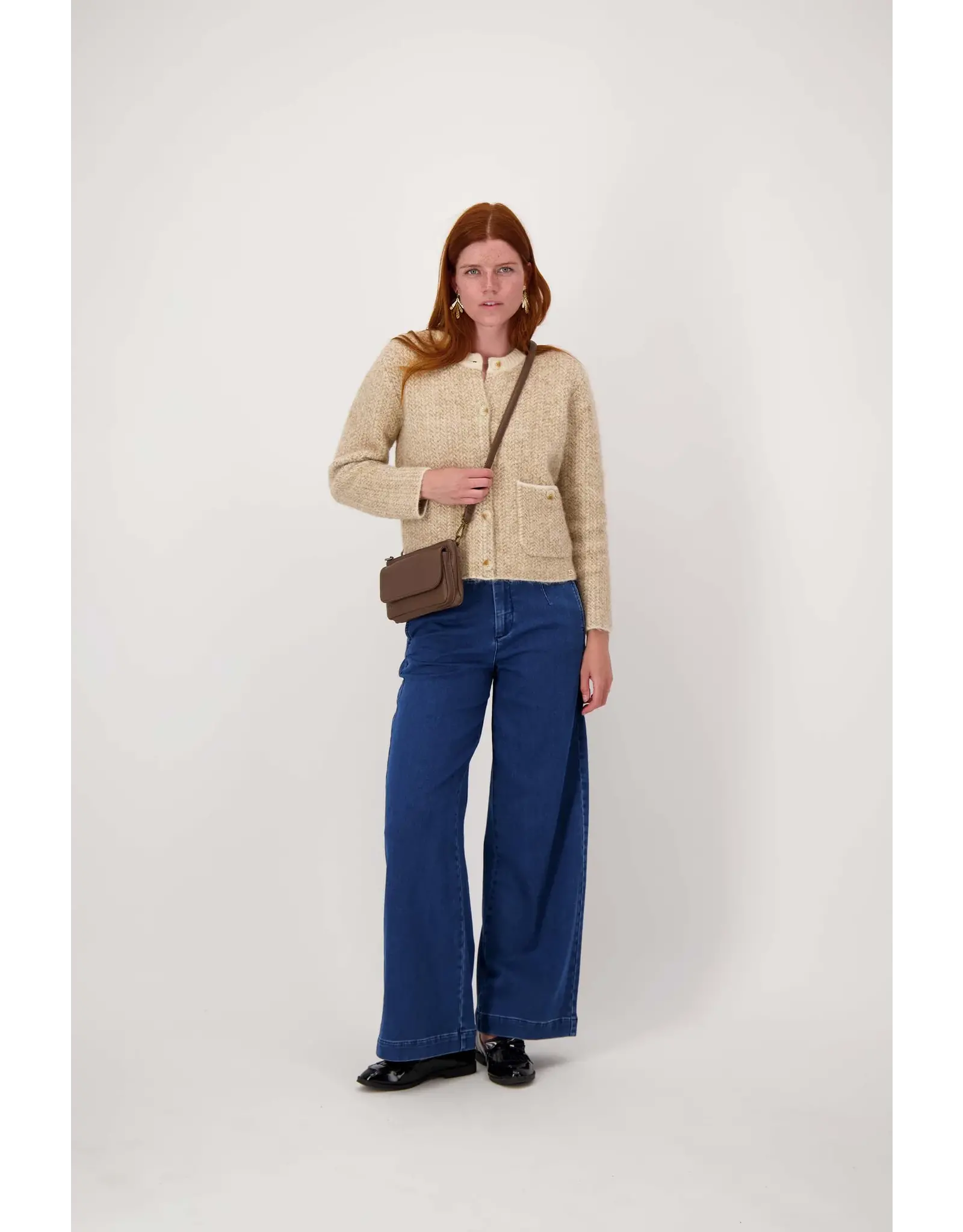 Schoudertasje met flap bruin