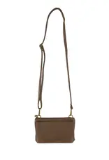 Schoudertasje met flap bruin