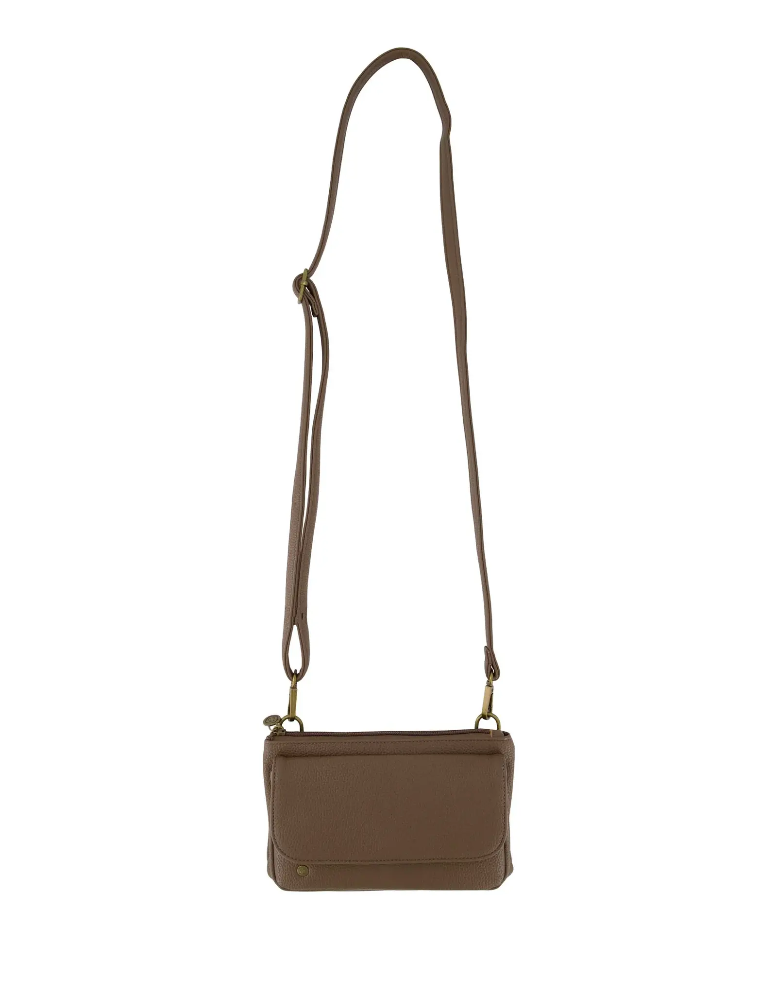 Schoudertasje met flap bruin