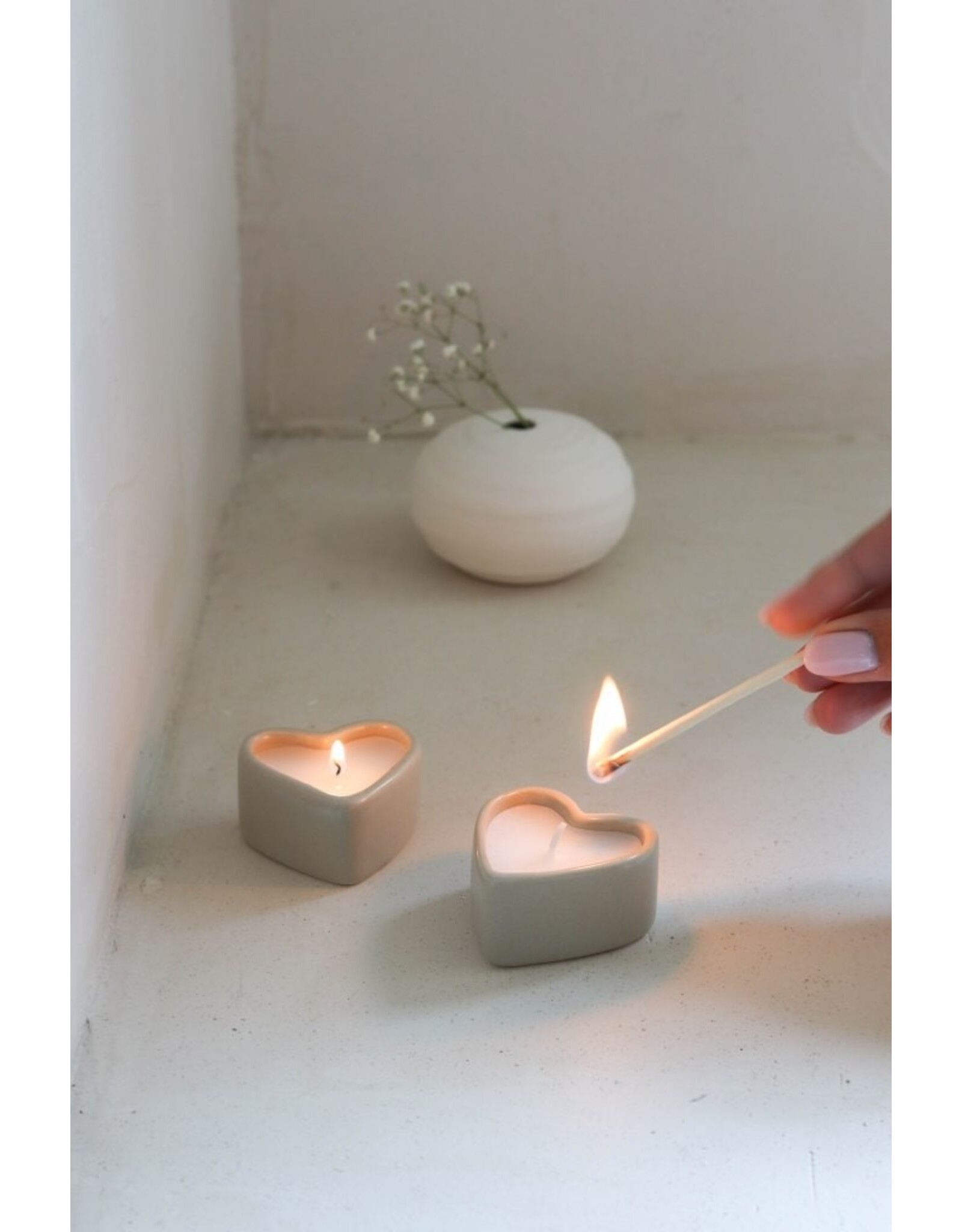 Set 2 hartjes kaarsen