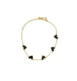 Armband hartjes zwart