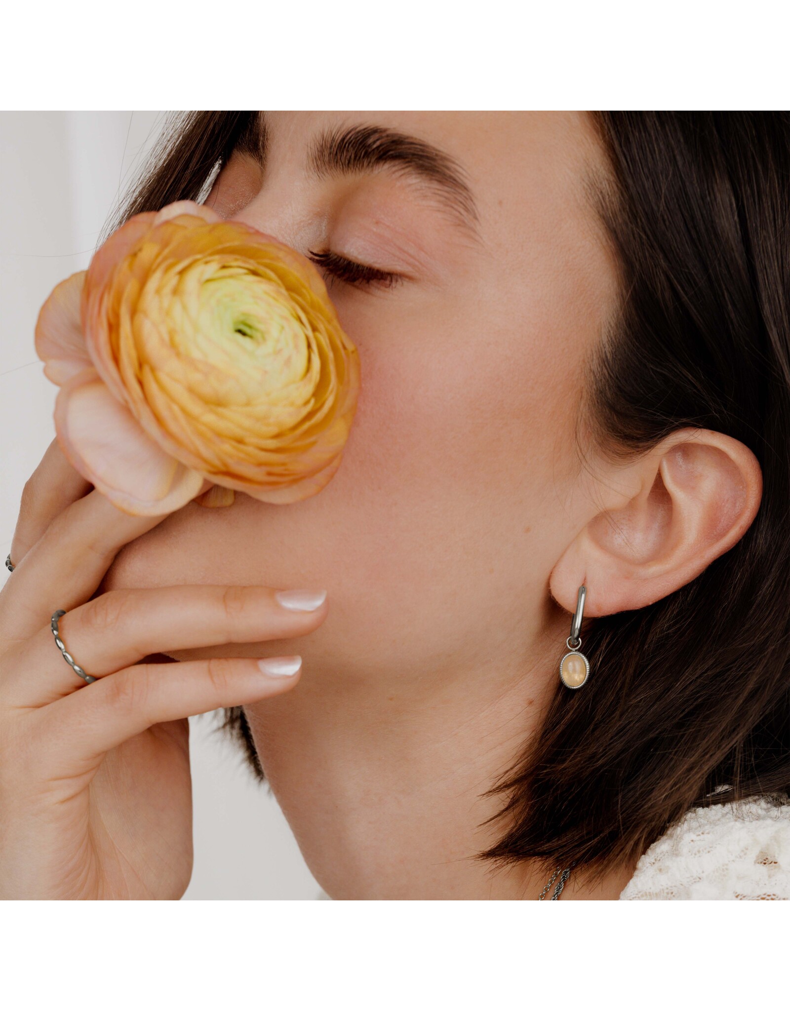 Oorringen blush zilver