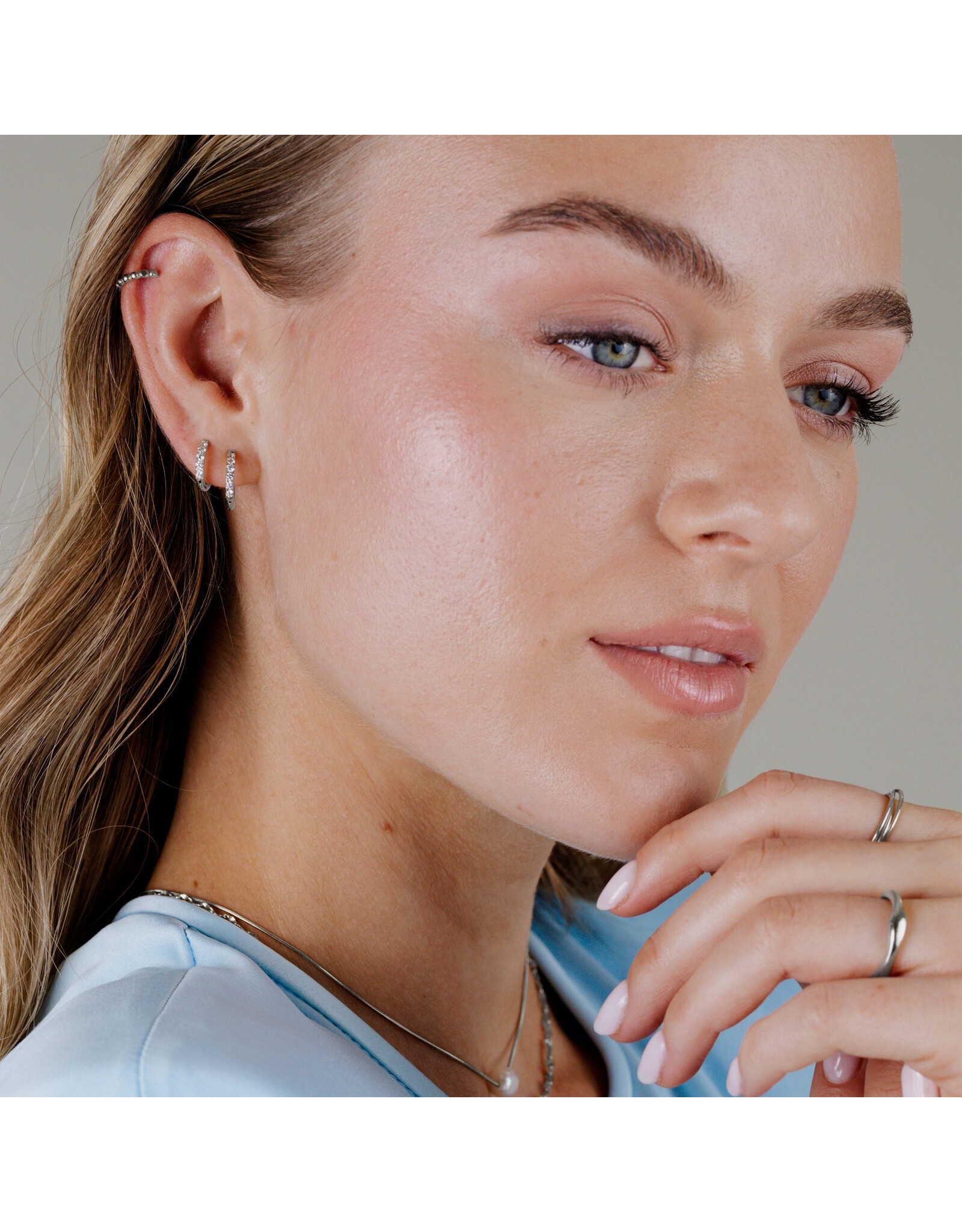 Oorringen glimmer baby zilver