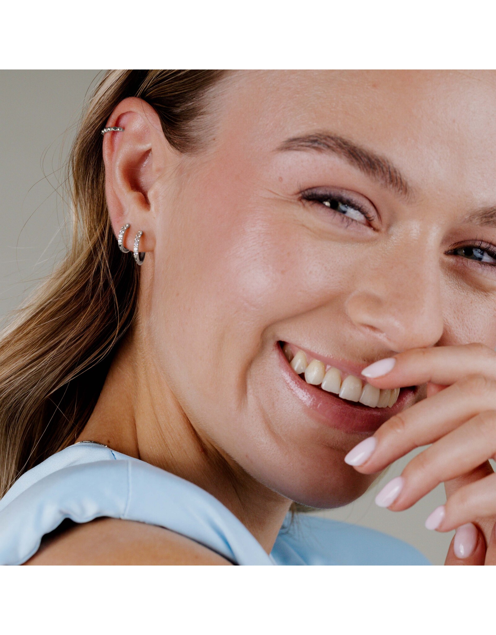 Oorringen glimmer zilver