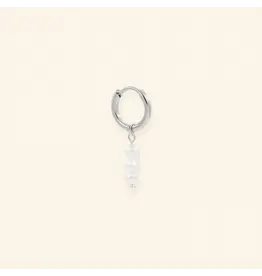 Oorringen triple pearl silver