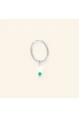 Oorringen facet groen silver