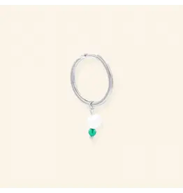Oorringen facet groen silver