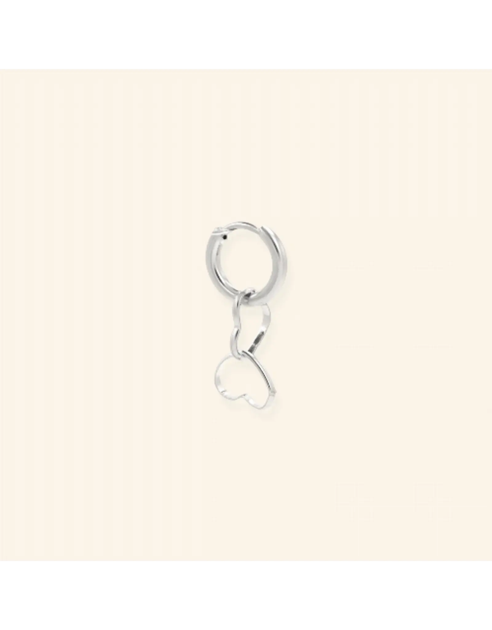 Oorringen twin heart silver