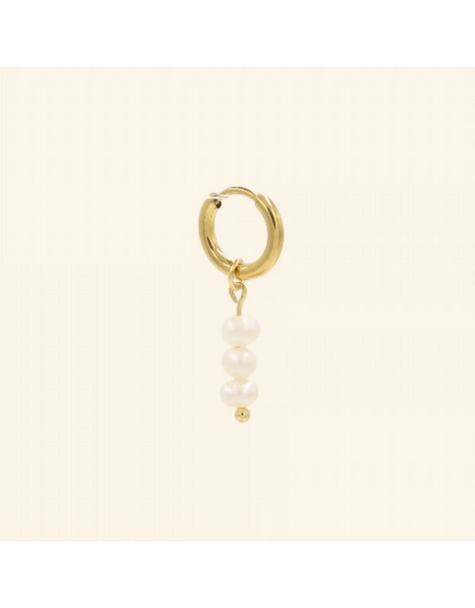Oorringen triple pearl