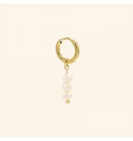Oorringen triple pearl