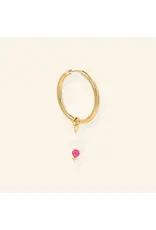 Oorringen facet roze