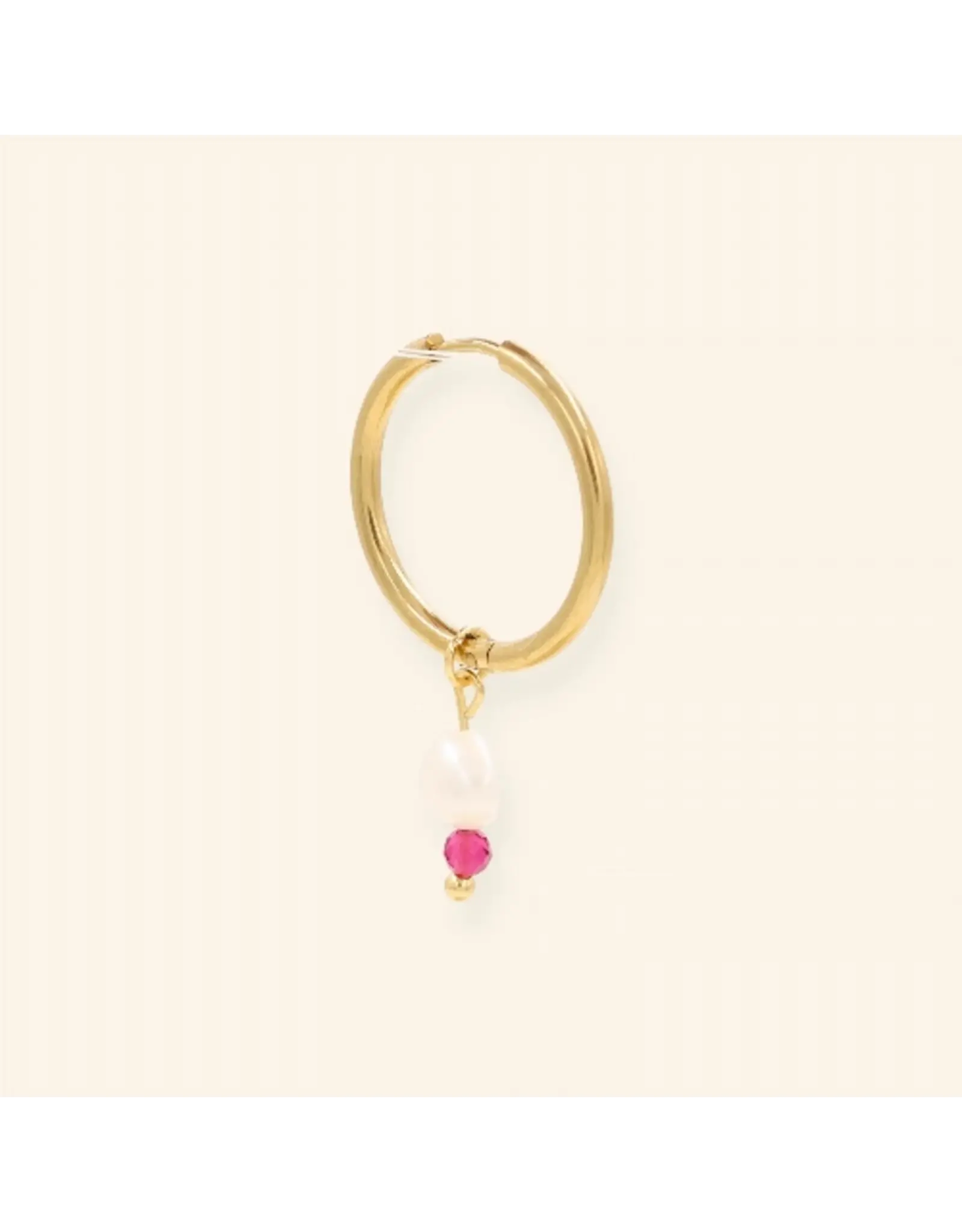 Oorringen facet roze