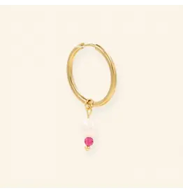 Oorringen facet roze