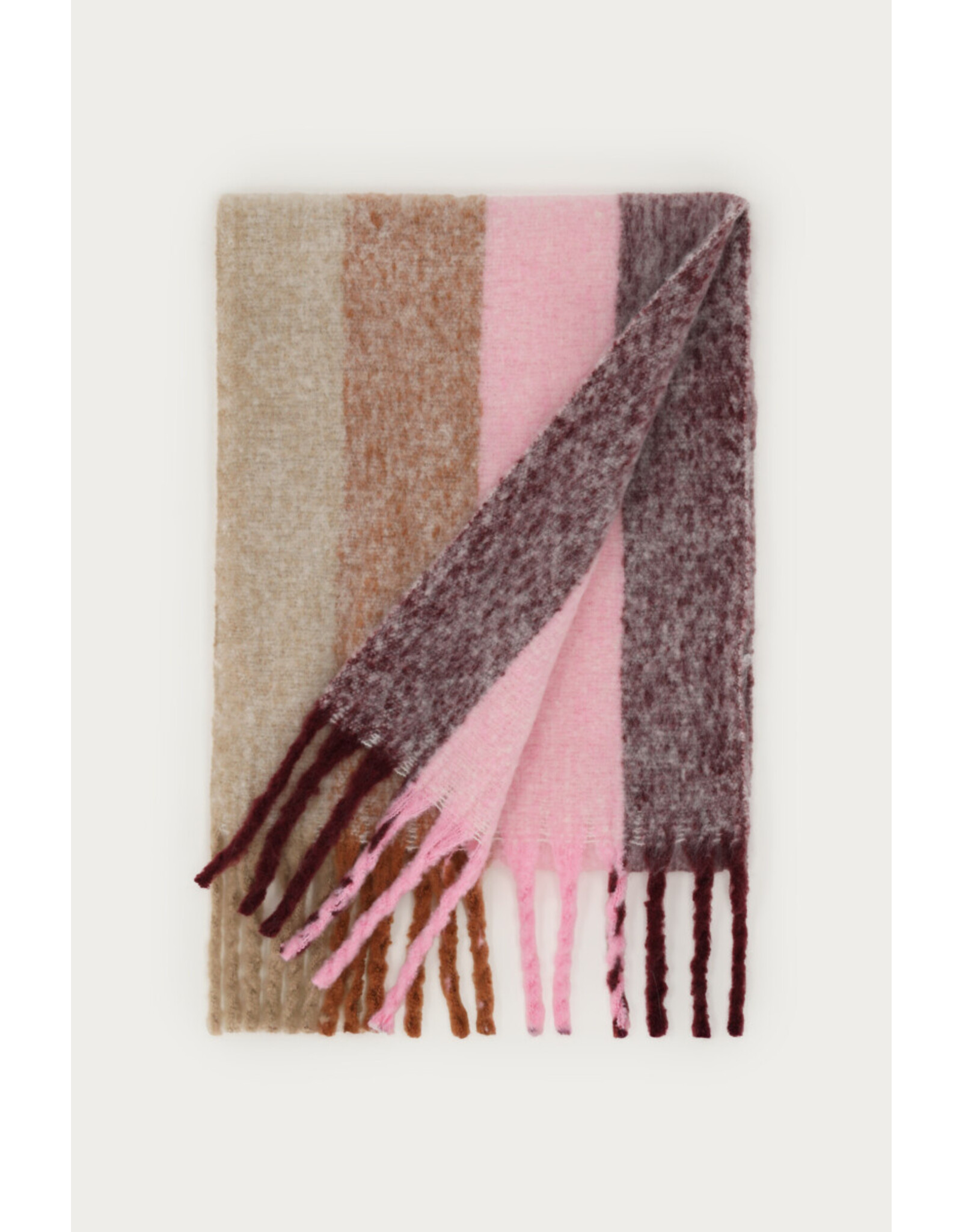 Sjaal strepen Roze/burgundy