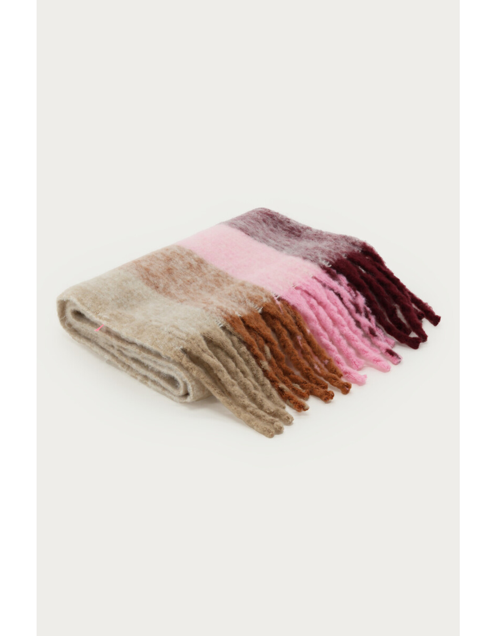 Sjaal strepen Roze/burgundy