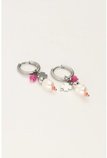 Oorringen sunrocks klaver zilver