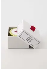 Geurkaarsje tin merci wit/grijsblauw