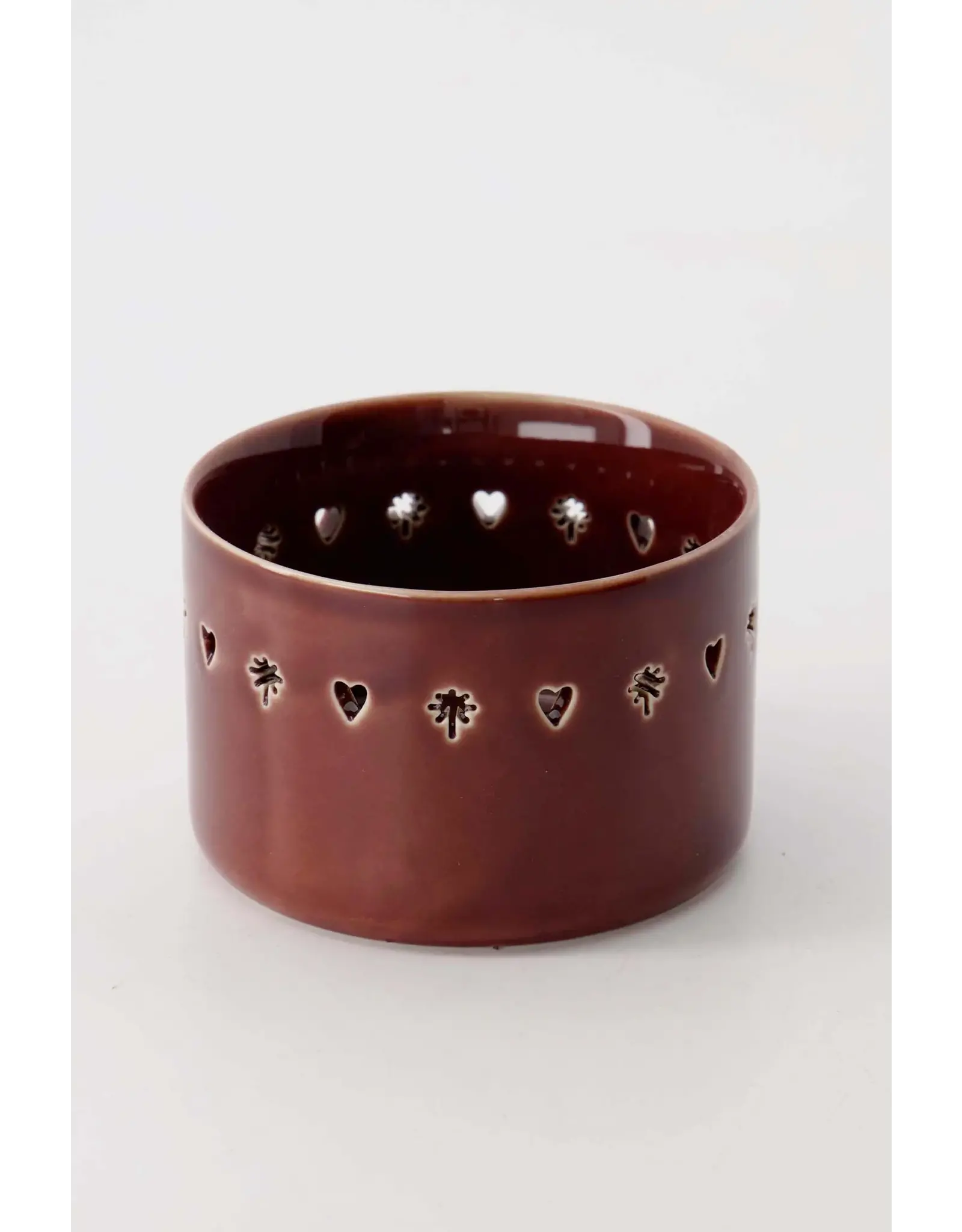 Theelichthouder hart/ster rood