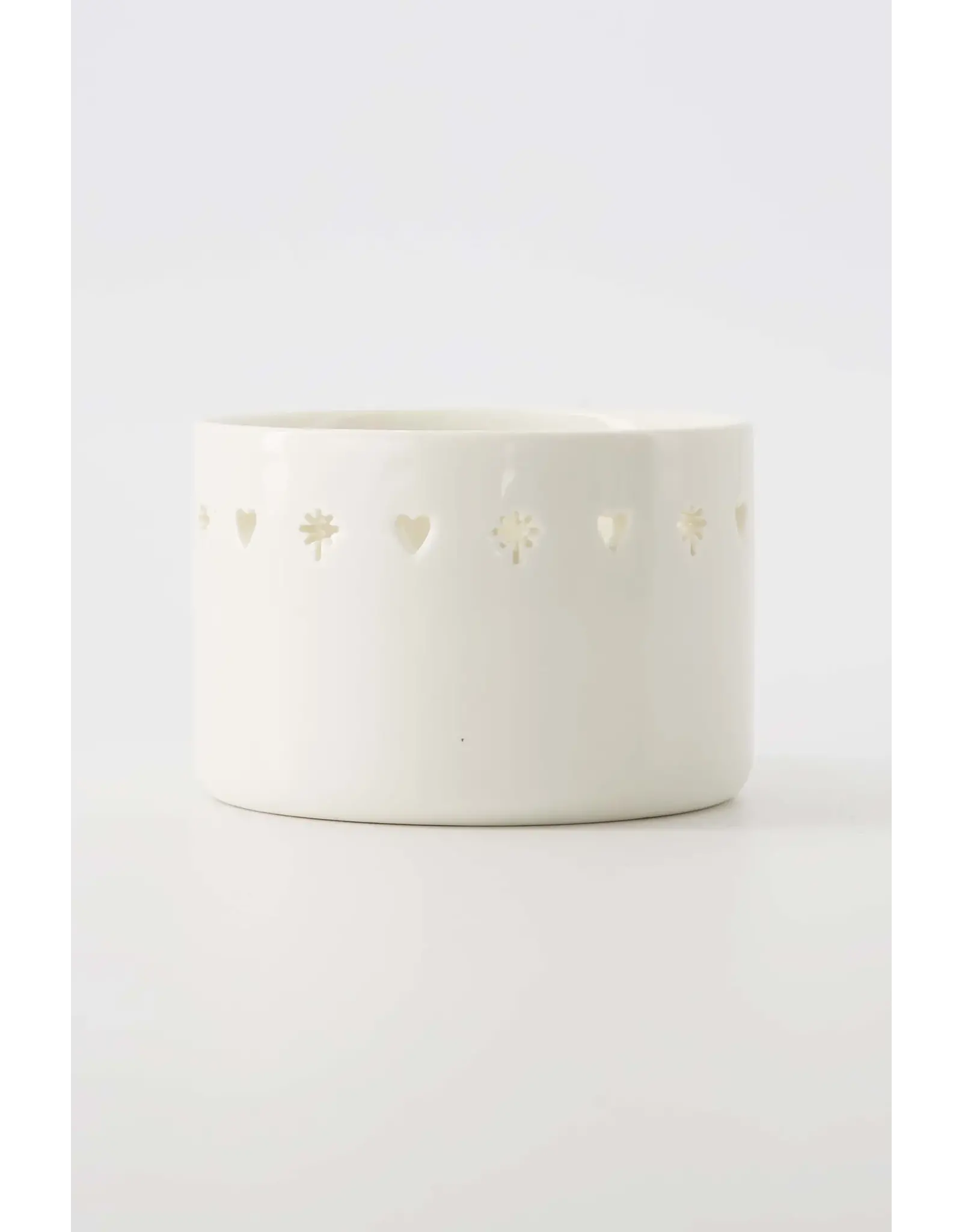 Theelichthouder hart/ster wit