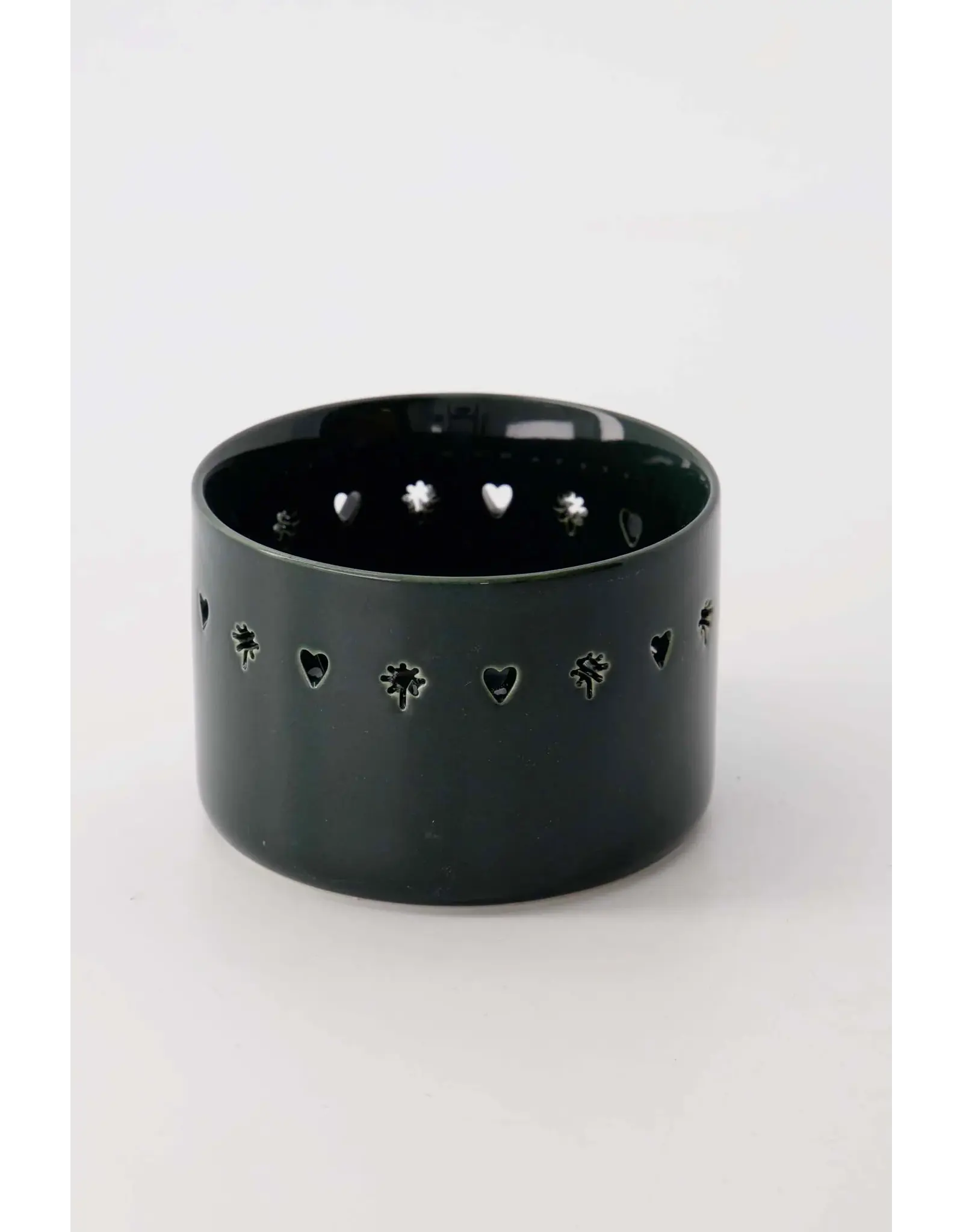 Theelichthouder hart/ster groen