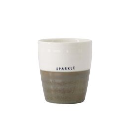 Koffiemok Sparkle wit/donkergroen