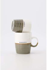 Koffiemok Sparkle wit/donkergroen