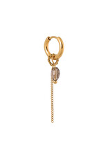 Oorring enkel anthracite chain