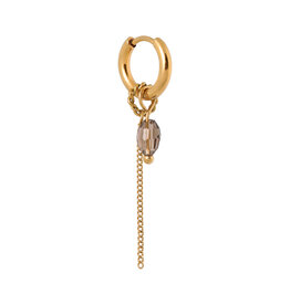 Oorring enkel anthracite chain