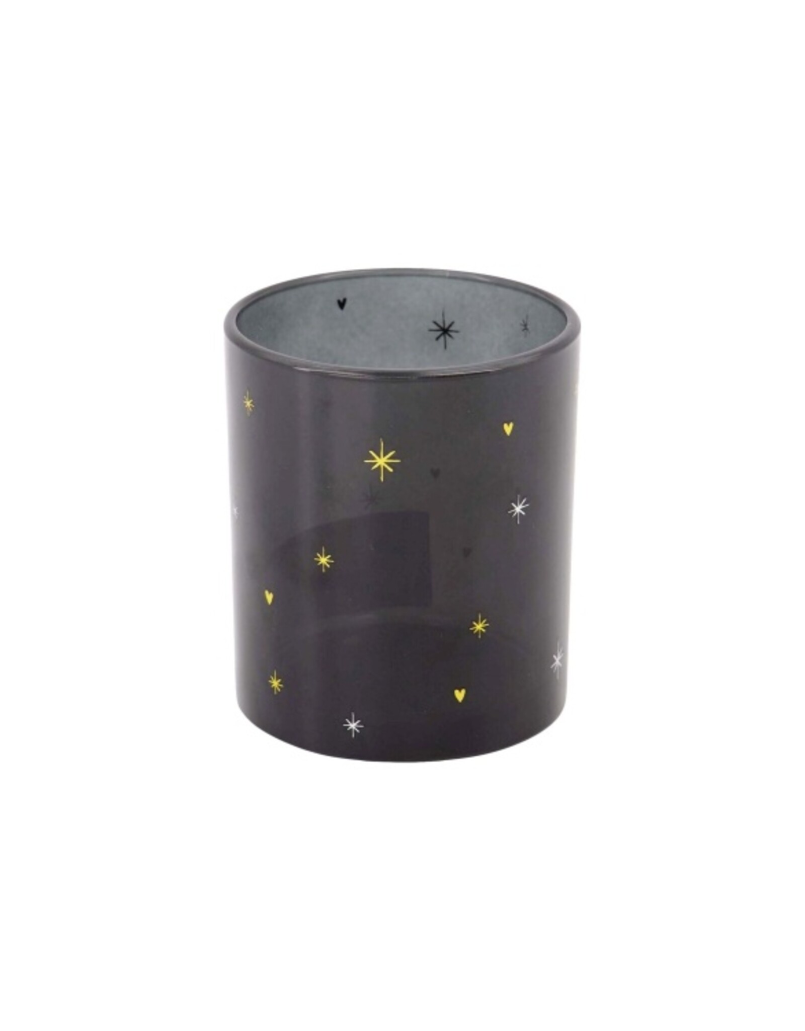 Theelichthouder sterren zwart