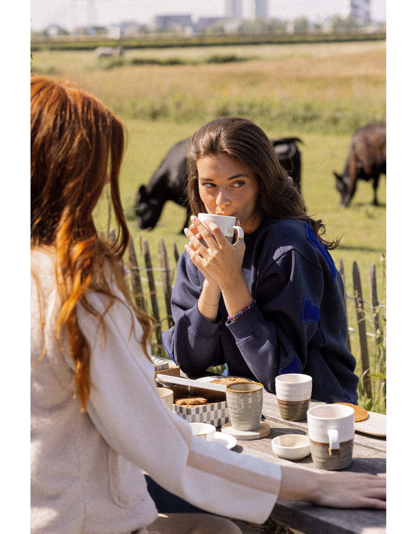 Theemok Me time wit/grijsblauw