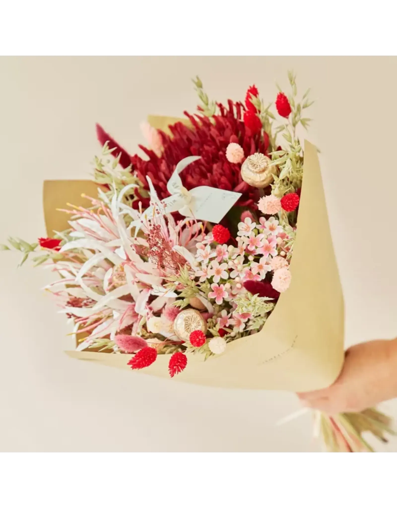 Droogboeket mix + zijdebloemen