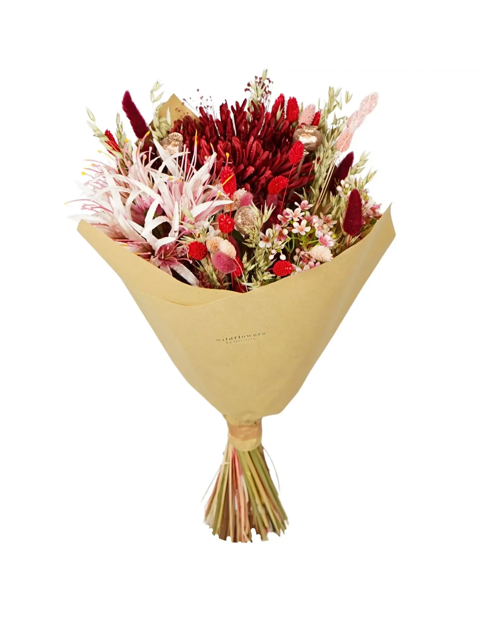 Droogboeket mix + zijdebloemen