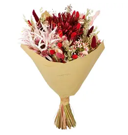 Droogboeket mix + zijdebloemen