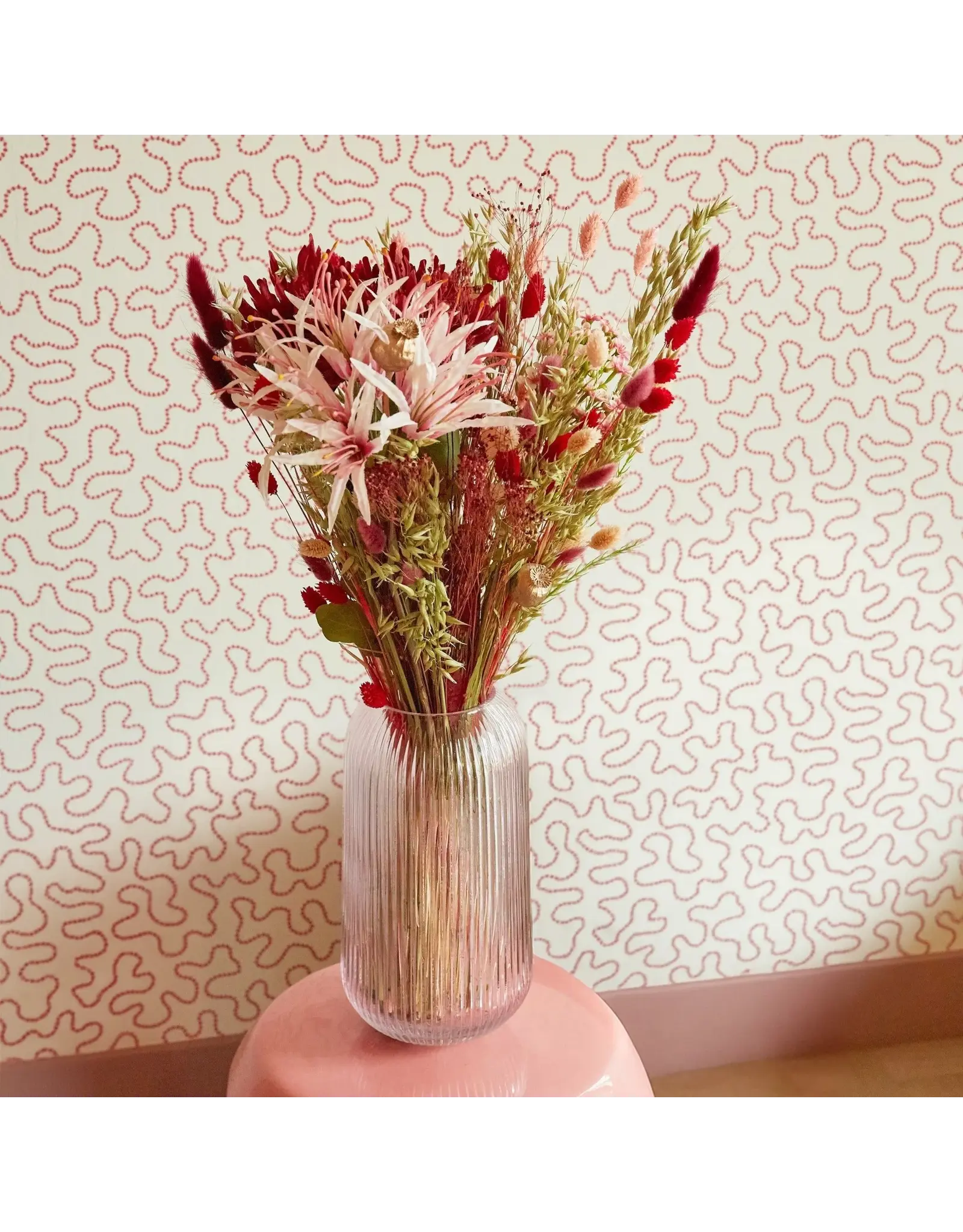 Droogboeket mix + zijdebloemen