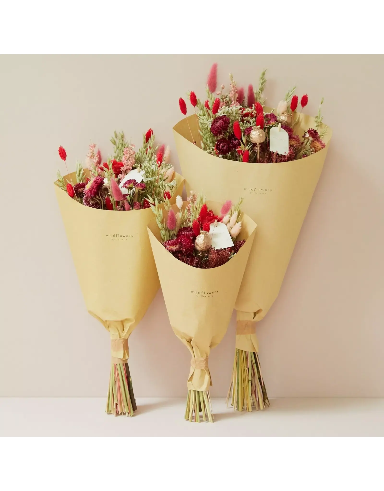 Droogbloemen small red