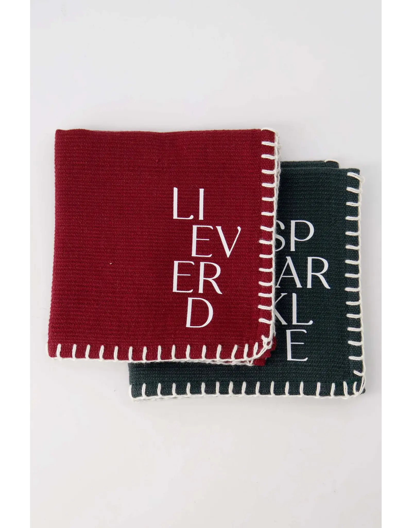 Vaatdoekjes lieverd rood/donkergroen