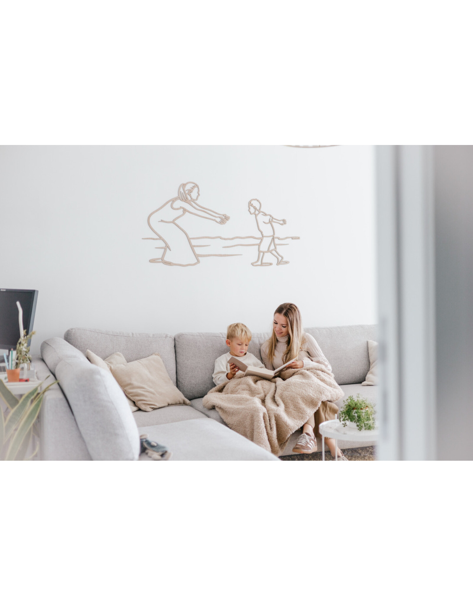 Houten lijnportret L