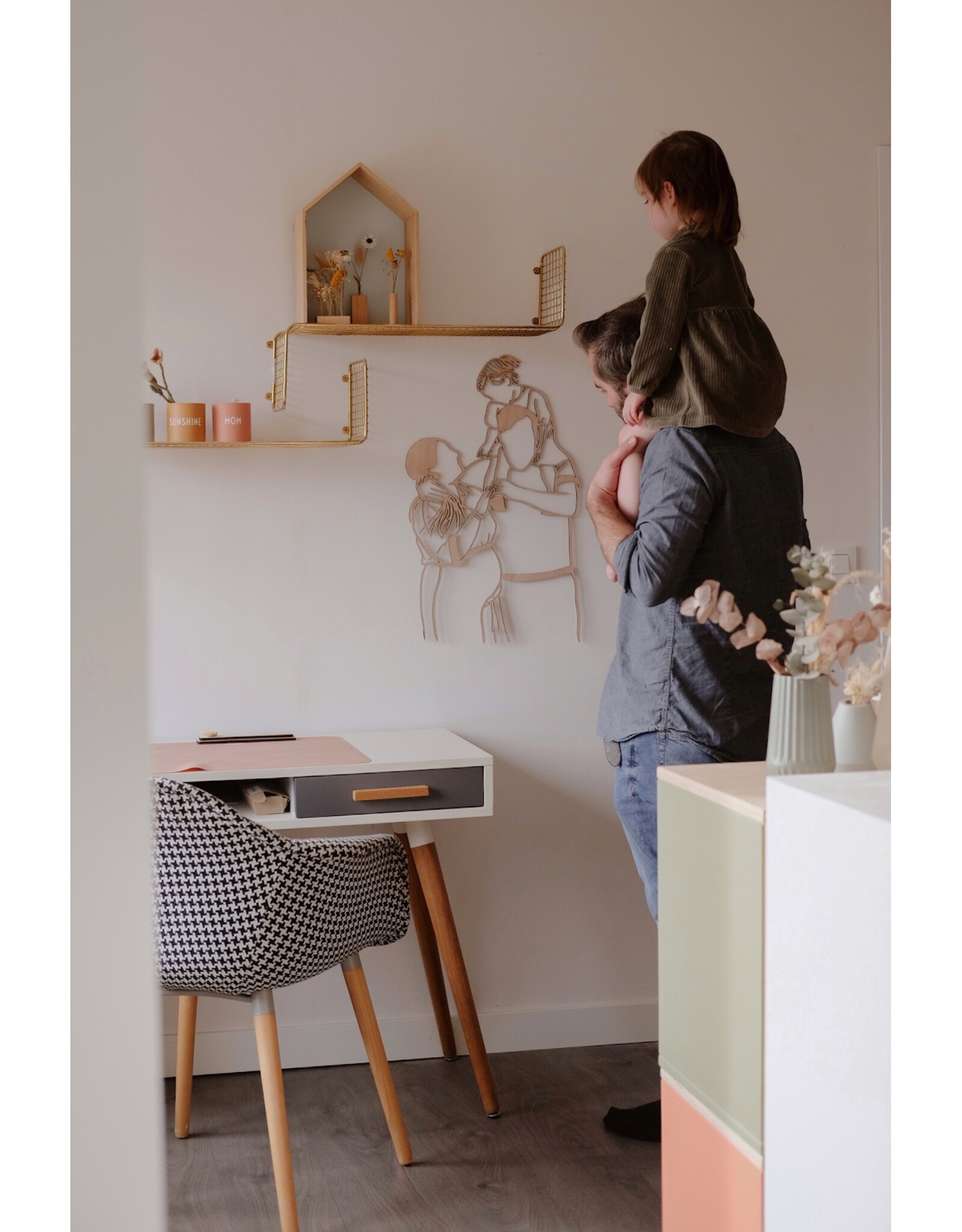 Houten lijnportret L